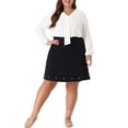 thumbnail image 2 of Agnes Orinda Women's Plus Size Fashion Work Long Sleeves Ribbon Front Chiffon Blouse 2X White, 2 of 6