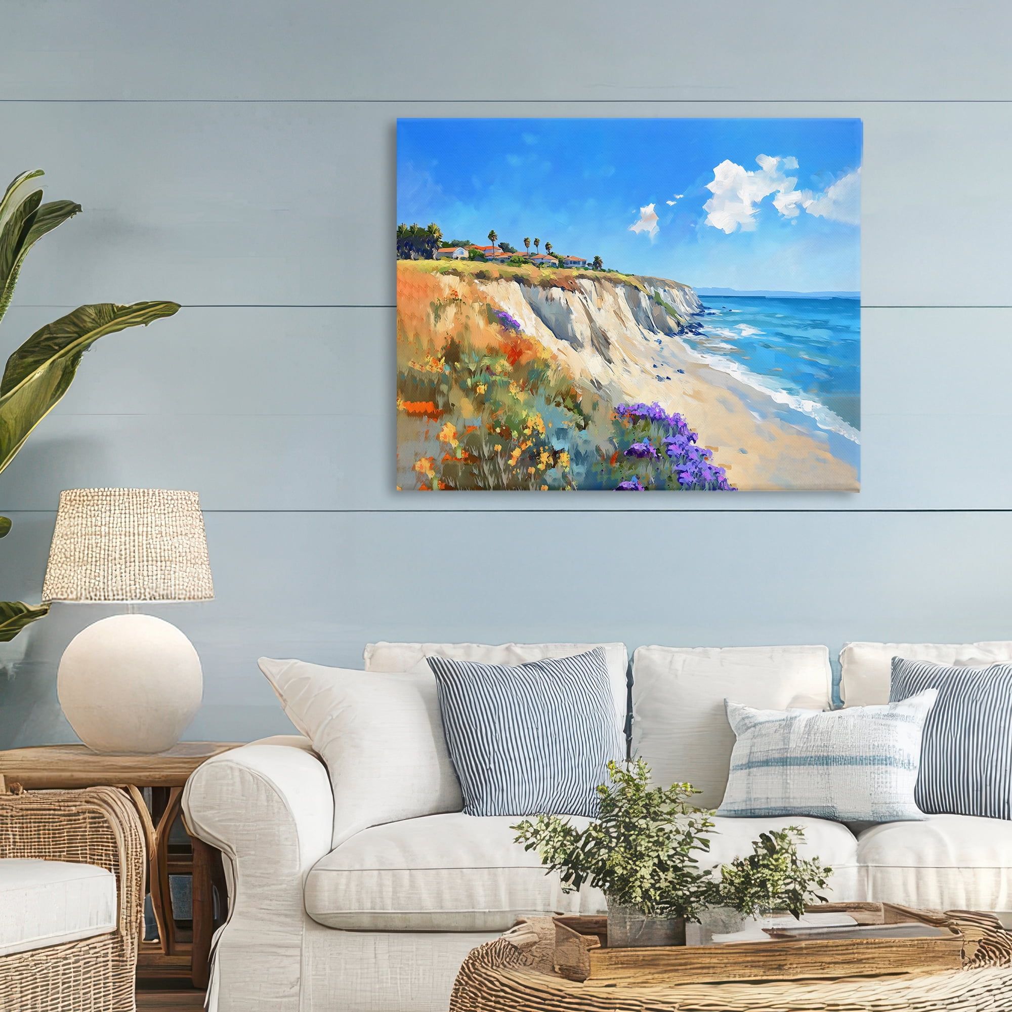 Stupell Industries Coastal Wildflower Field Canvas Wall Art, design by The Prints Vibe