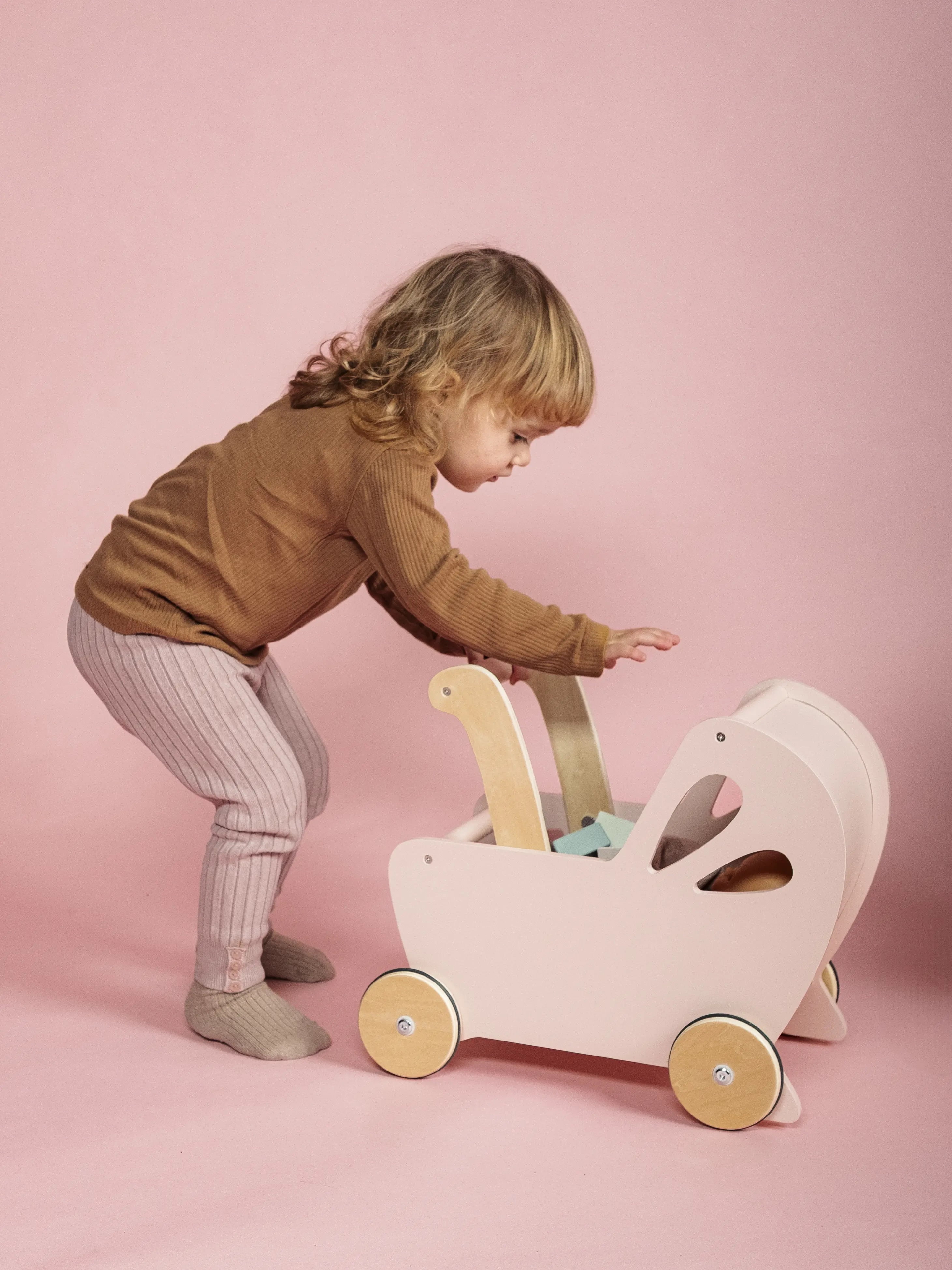 Moover Toys Doll Pram, Light Pink