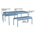 thumbnail image 3 of Novogratz Poolside Gossip, Ola All-Steel Table and Bench Set, French Blue, 3 of 7