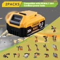 thumbnail image 4 of 2 Packs 8.0A 20V Max Battery Replacement for DEWALT 20V Battery Compatible with Dewalt Battery DCB200 DCB205 DCB206 DCB208 DCB180 DCD/DCF/DCG Series Cordless Tools with 3-LED Indicator, 4 of 4