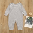 thumbnail image 4 of Aayomet Baby Onesies Baby Boys Girls One Piece Romper With Mitten Cuffs Long Sleeve Ribbed Button Jumpsuit Outfit Clothes,Gray 18-24 Months, 4 of 5