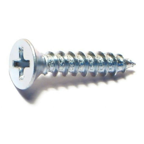 #10 x 1" Zinc Plated Steel Phillips Flat Head Sheet Metal Screws SMSFLS-161