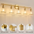 thumbnail image 2 of Deyidn Gold Bathroom Vanity Light Fixtures, 5 Light Bathroom Light Fixtures with Clear Glass Shade, 2 of 5