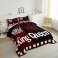 thumbnail image 3 of Castle Fairy Boys Girls Happy Valentine's Day Bedding Comforter Set 2pcs,King And Queen Crown Twin Comforter Sets Microfiber,Animal Leopard Print Breathable Bedding Set,Microfiber Bedroom Decor, 3 of 8