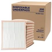 Premium Disposable Chucks Underpads 200 Count, 30" x 36" Bulk Double Case Pack