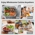 thumbnail image 6 of stusgo 35 Oz Glass Food Storage Containers 5 Pack,2 Compartment Portion Control with Airtight Snap Lids,Microwave,Oven,Freezer & Dishwasher Safe(5 Pack,Grey), 6 of 6