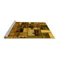 thumbnail image 2 of Ahgly Company Machine Washable Indoor Round Patchwork Yellow Transitional Area Rugs, 5' Round, 2 of 4