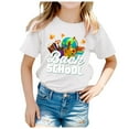 thumbnail image 3 of Gaexia School Clothes Girls Short Sleeve T Shirt Summer Soft Comfortable Back To Kids Tops Cute Patterned Tees (White,6-7 Years), 3 of 5
