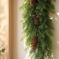 thumbnail image 5 of Faux Cedar Teardrop Swag, Winter Wreath, Swag, Pinecone Decor, 36 In, Hanging Plants Artificial Decor, Hanging Flowers for Decoration, Home Wall Decor, Front Door Decor, Wall, 5 of 5
