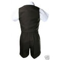 thumbnail image 6 of Infant Boy Toddler Formal Shorts Suit Dark Brown Checks Vest Set Gingham Sz S-4T, 6 of 6
