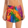 thumbnail image 4 of Lsque Colorful Parrot Jungle Dream A Printed Women's Running Shorts with Liner Pockets,Elastic Quick Dry Workout Athletic Gym Yoga Shorts,Womens High Waist Shorts-X-Large, 4 of 9