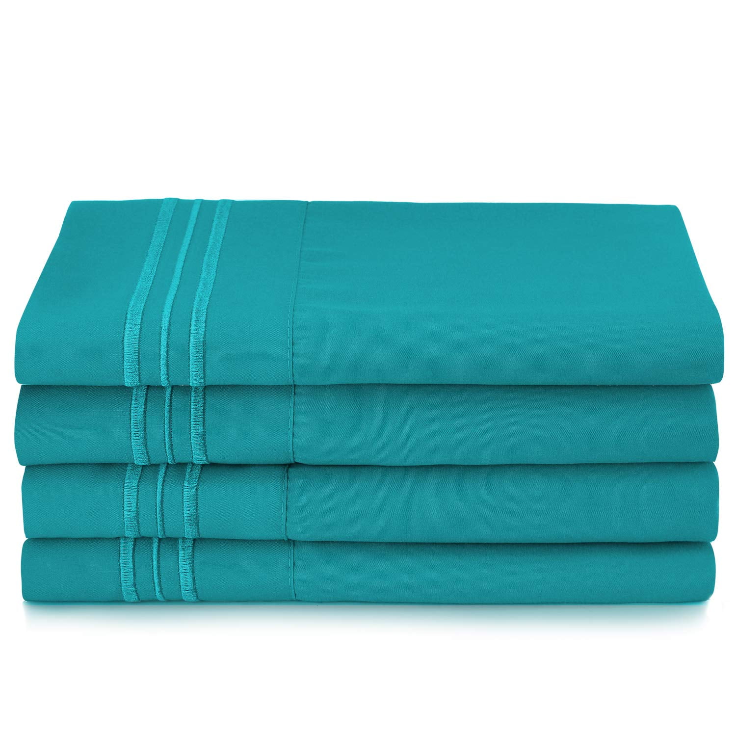Clara Clark 1800 Thread Count Teal Microfiber Bed Sheet Set, 6-Piece