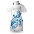 thumbnail image 3 of Zodiac Aquarius Apron Bucket with Ornamental Swirled Lines Artistic Scroll Horoscope, Unisex Kitchen Bib Apron with Adjustable Neck for Cooking Baking Gardening, Silver Grey Cobalt Blue, by Ambesonne, 3 of 3