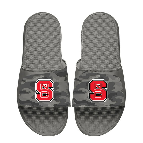 Youth ISlide Gray NC State Wolfpack Camo Slide Sandals