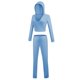 thumbnail image 1 of Gibobby Set Pants y Sudadera Mujer Conjunto de pantalones de cintura alta y top de manga larga con capucha y cuello redondo de color sólido informal ajustado (Azul,M), 1 of 5