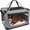 L, variant on 24x16.5x16.5 Inch Soft Dog Crate for Small Dogs – Portable 3-Door Collapsible Travel Kennel with Fleece Bed, Storage Pocket & Safety Zippers, Indoor/Outdoor/Car Use