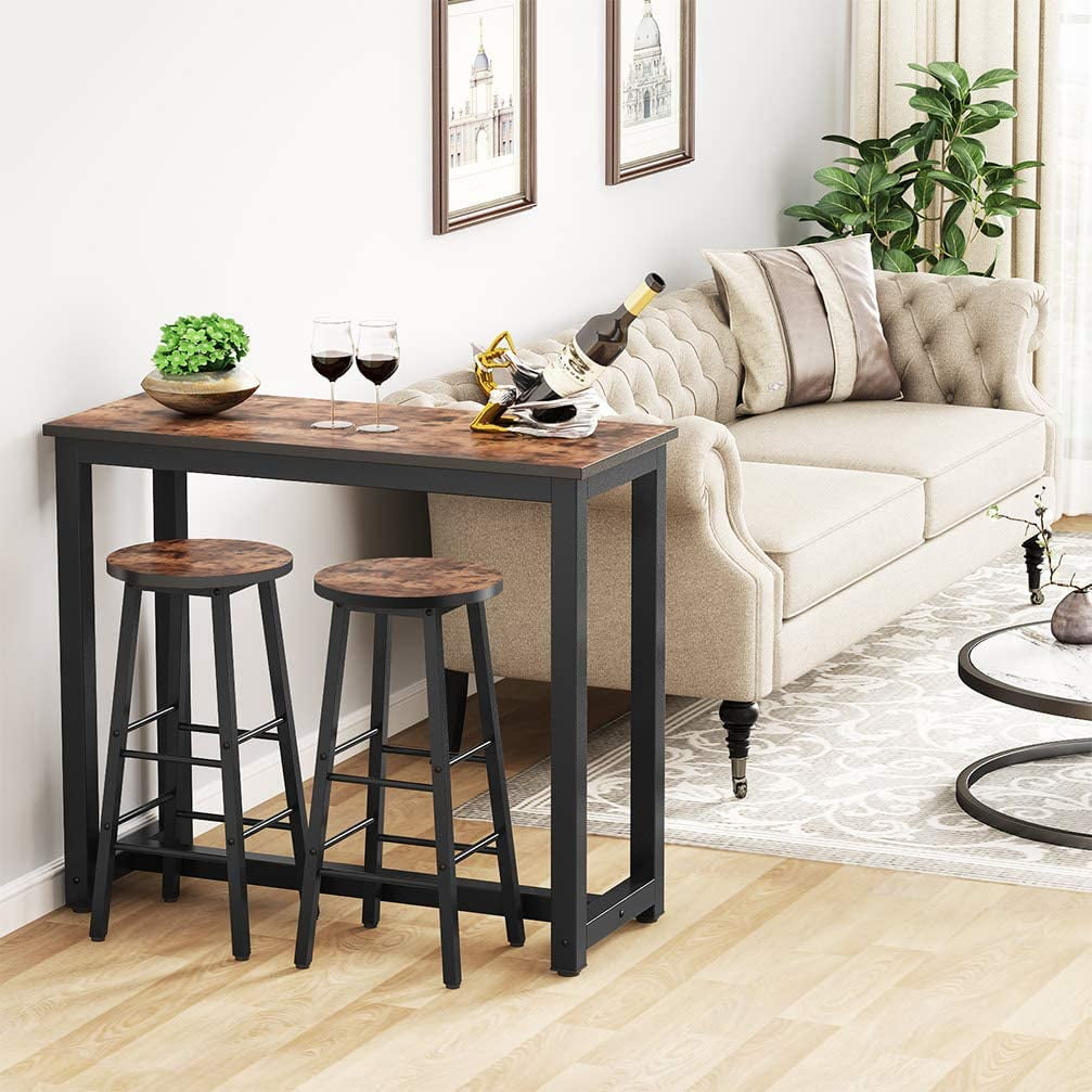 Tribesigns Bar Table with Stools 3-Piece Pub Table Set, Counter Height