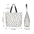 thumbnail image 5 of Pofeuu Hand Drawn Squirrel Print Reusable Grocery Bags - Washable, Foldable, Packable Tote, Large Handles, Heavy Duty, Zippered Top Pouch, 5 of 8