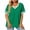 Green Tops, variant on YUGYXL Womens T-Shirt Short Sleeve Summer Oversized Tops V Neck Casual Basic Tees Fashion Color Block Plus Size Comfy Clothes Blue Tops L