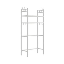 Btomtd 2 Tier Stainless Steel Toilet Storage Rack Bathroom Organizing Shelf Unit for Toiletries and Daily Necessities Storage, White