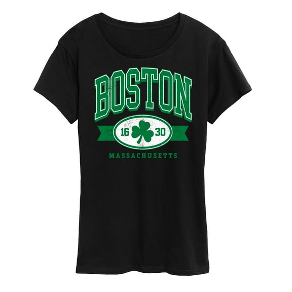 Instant Message - Boston Mass Clover -Women's Short Sleeve Graphic T-Shirt