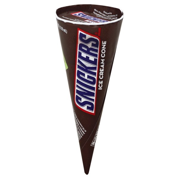 Snickers, Ice Cream Cone Single, 4.0 Oz, 24 Ct