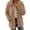 Brown, variant on Women's Fuzzy Jackets with Pockets Warm Button Down Lapel Collar Long Sleeve Fleece Jackets for Everyday Fall Winter