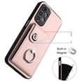 thumbnail image 4 of Wallet Case Compatible for Samsung Galaxy A13 4G with Card Holder, Rotation Finger Ring Kickstand Card Slots Case, Classic PU Leather Shockproof Magnetic Button Cover for Galaxy A13 4G, Pink, 4 of 6