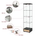 thumbnail image 6 of GZXS 65.8"H Glass Display Cabinet with Lock and Lights, 4-Shelf Lighted Curio Cabinet w/ Storage Drawer, Floor Standing Collection Showcase for Living Room Bedroom Home Office (Black+Natural), 6 of 10