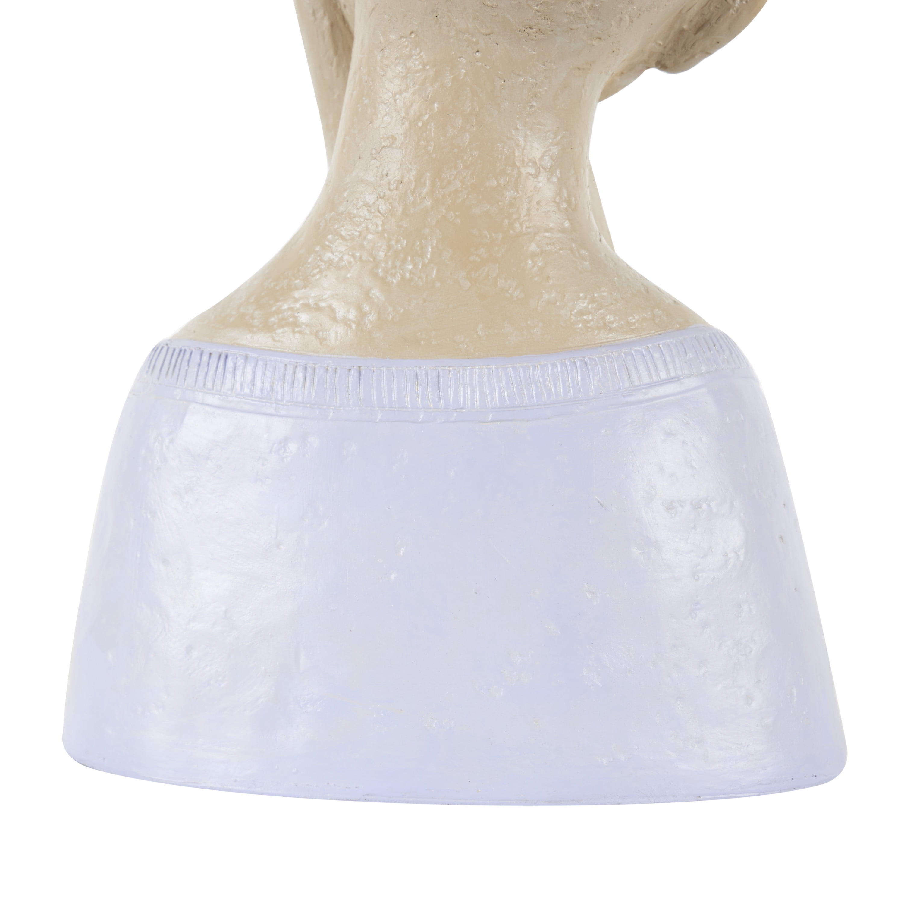 DecMode 9" x 14" Bust Beige Resin Woman Planter with Flower Crown and Blue Top