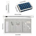 thumbnail image 3 of JIALIOU Nylon Trifold Card Wallet with ID Window Zipper Pocket for Men Women Teen Dark Blue and Glack Gingham, 3 of 7