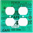 thumbnail image 2 of Metal Light Switch Wall Plate Outlet Cover (Coffee Shop Cafe Restaurant Sign Green Black - Double Duplex), 2 of 2