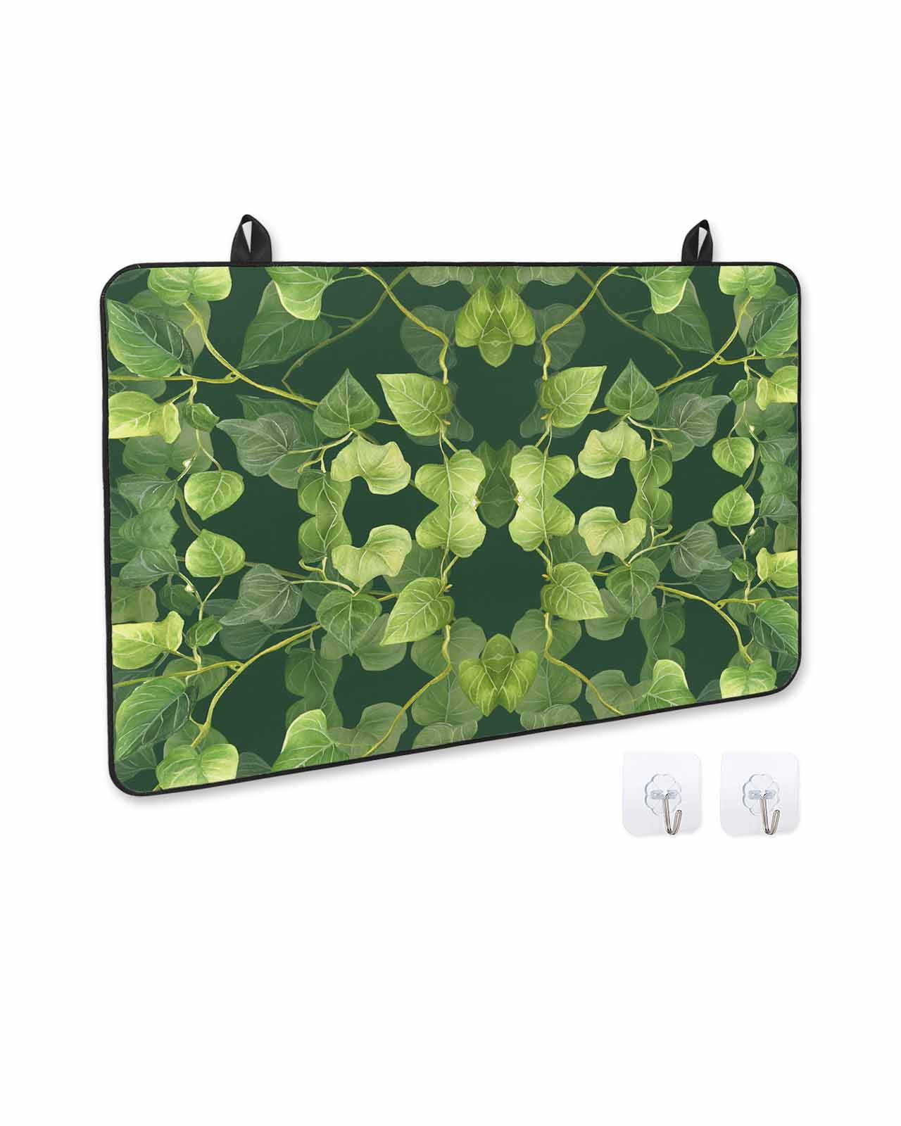 nqOlkjepod Large Induction Cooktop Protector Mat 24"x21", Pastoral Leaves Stove Top Covers for Electric Stove, Spring Retro Abstract Botanical Stove Burner Cover Mats, Glass Top Stove Cover