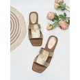 thumbnail image 2 of Fashionable Slide Sandals Women Colorblock Flat Sandals, 2 of 4