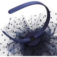 thumbnail image 5 of Sombrero derby floral de malla y plumas para mujer, boda, día con diadema y clip, cóctel, fiesta de té, 5 of 5