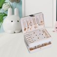 thumbnail image 3 of Jewelry Storage Box PU Leather Big Showcase organizer case Portable for Jewellery Care Rings Girls White, 3 of 7