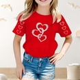thumbnail image 2 of Ulitacool T Shirt For Boys Fashion Spring Tops Short Sleeve Tee Cartoon Letter Prints Round Neck Blouse Summer Wear 8-9 Years Watermelon Red, 2 of 4