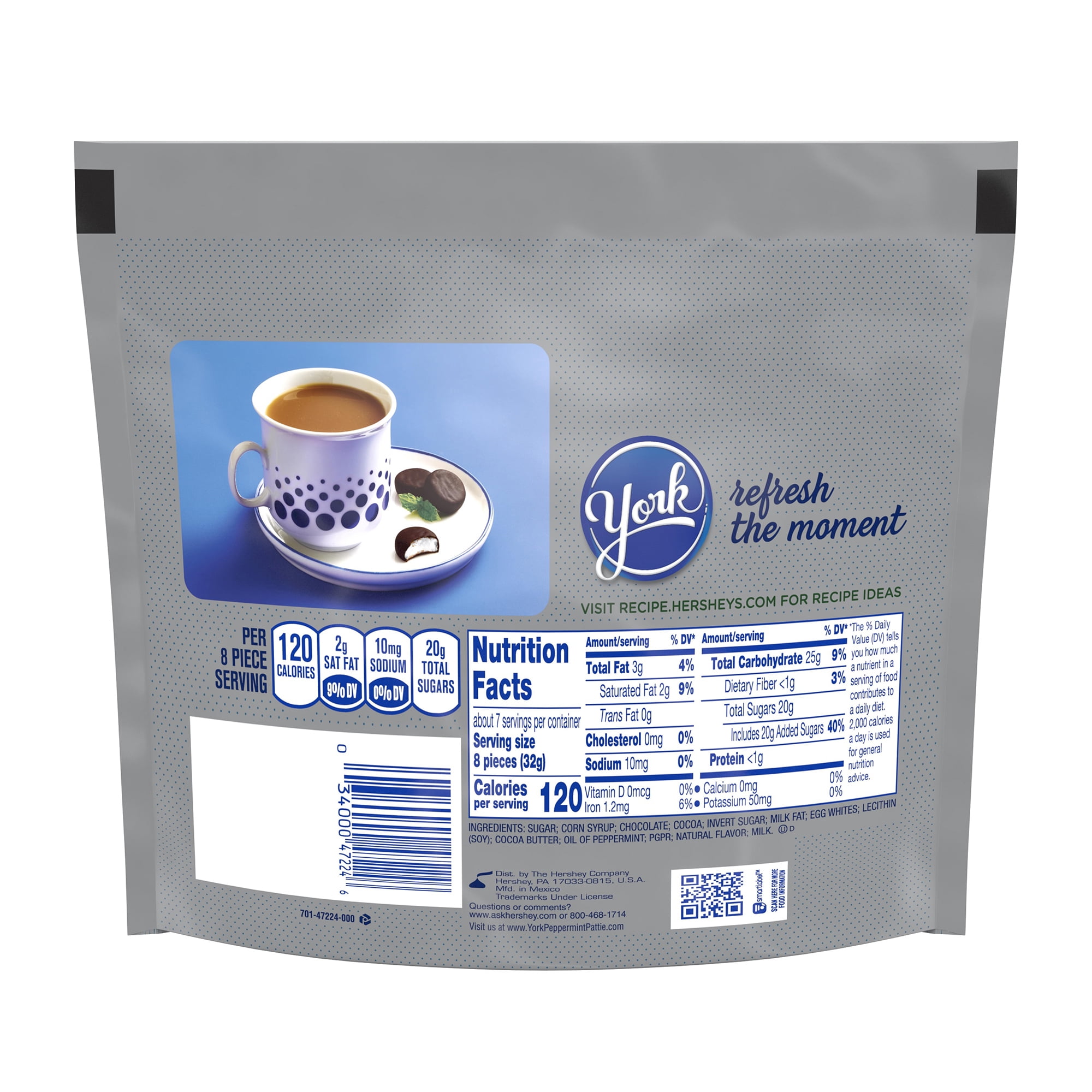 YORK Minis Dark Chocolate Peppermint Patties Candy, 7.6 oz, 4 Pack