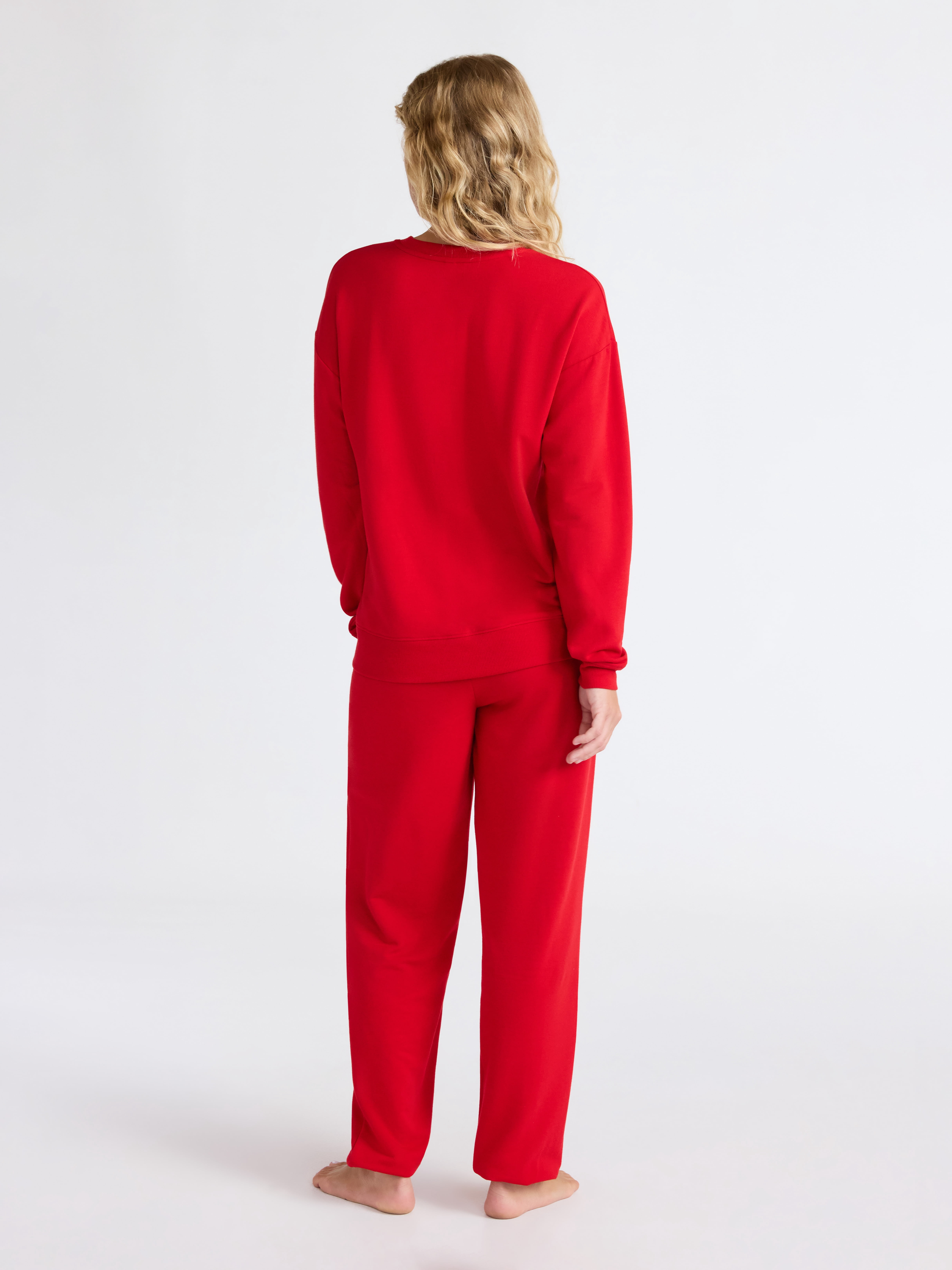 Joyspun Women’s Fleece Long Sleeve Top and Joggers Lounge Set, 2-Piece, Sizes XS-3X