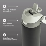 TAL 24oz Stainless Steel 2-in-1 Water Bottle with Straw and Chug Lid, Black