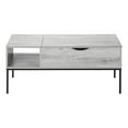 thumbnail image 2 of Monarch Specialties Coffee Table, 42" L, Rectangular, Cocktail, Lift-top, Grey, Black Metal, Contemporary, Modern, 2 of 9