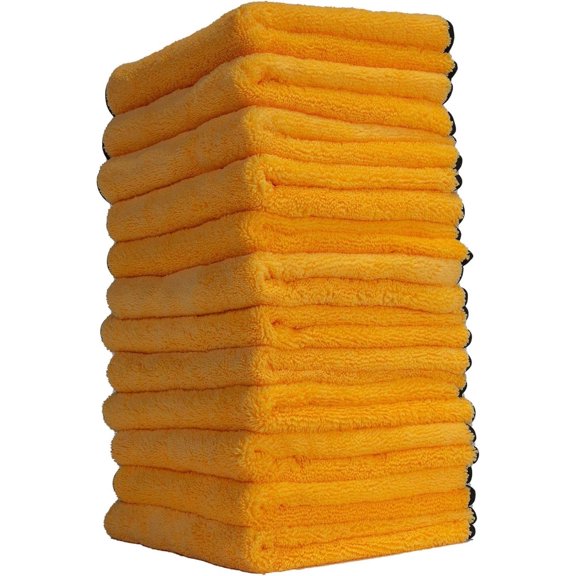 ProToolMart Professional Grade Premium Microfiber Towels, Gold, 12 Count, 12 Pack
