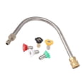 thumbnail image 1 of Pressure Washer Extension Wand Stainless Steel 4000psi Curved Rod for Cars Gardens, 1 of 7