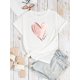 thumbnail image 2 of Women Heart Print Round Neck Short Sleeve T-Shirt Graphic Tees Women Tops, 2 of 6