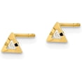 thumbnail image 2 of 14K Yellow Gold Polished Triangle with CZ Post Earrings - 4mm, 2 of 6