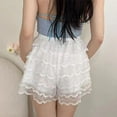 thumbnail image 3 of ZPAQI Womens Bowknot Ruffled Lace Shorts Half Slip Safety Cake Pant Frilly Knickers, 3 of 13