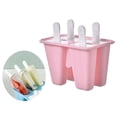 thumbnail image 2 of Moldes para paletas de helado Moldes para paletas de hielo de silicona DIY 4 celdas rosa, 2 of 9