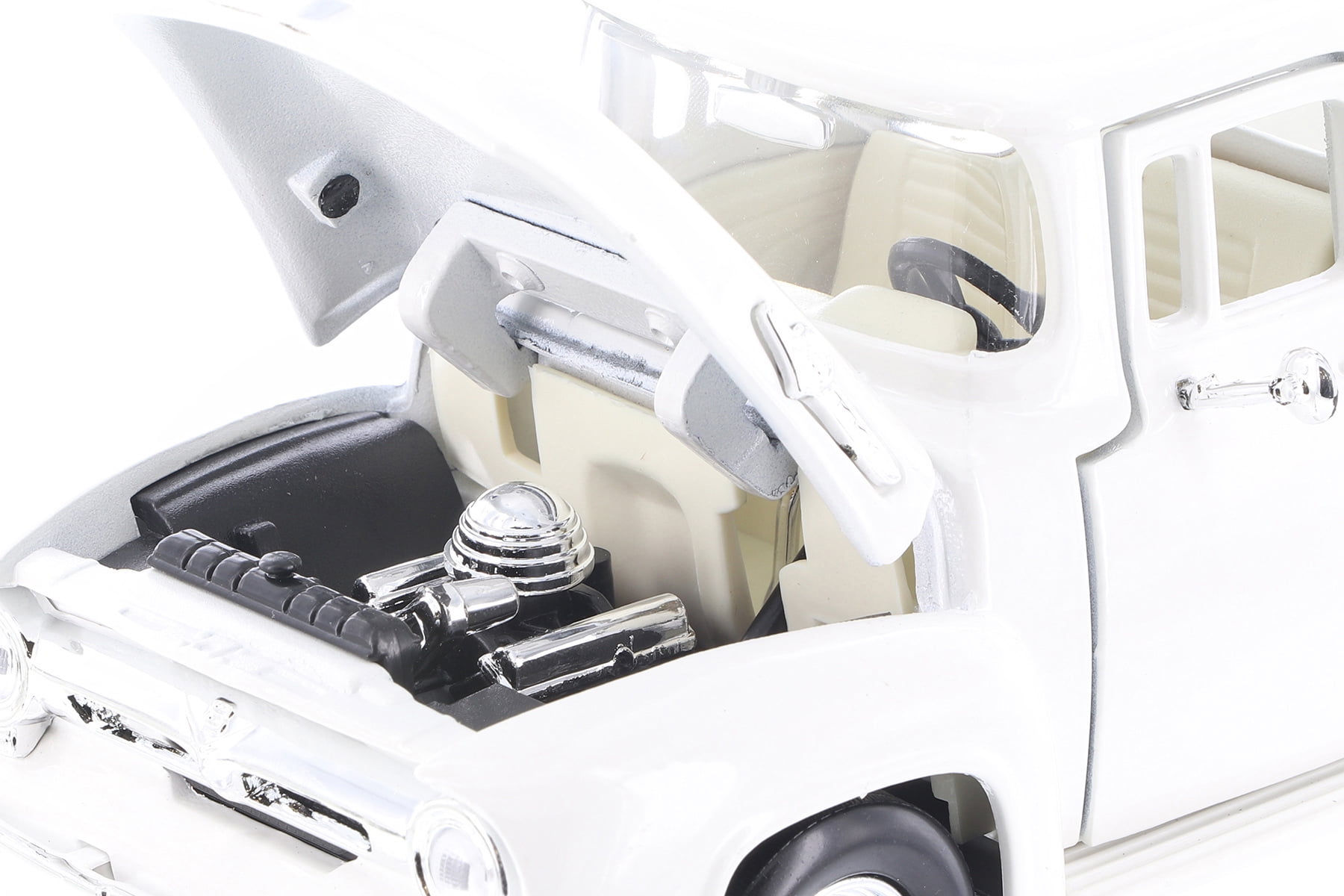 1956 Ford F-100 Pickup Truck, White - Showcasts 77235W - 1/24 Scale Diecast Model Car