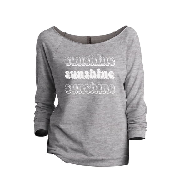 Sunshine Women's Fashion Slouchy 3/4 Sleeves Raglan Lightweight Sweatshirt Sport Grey Small